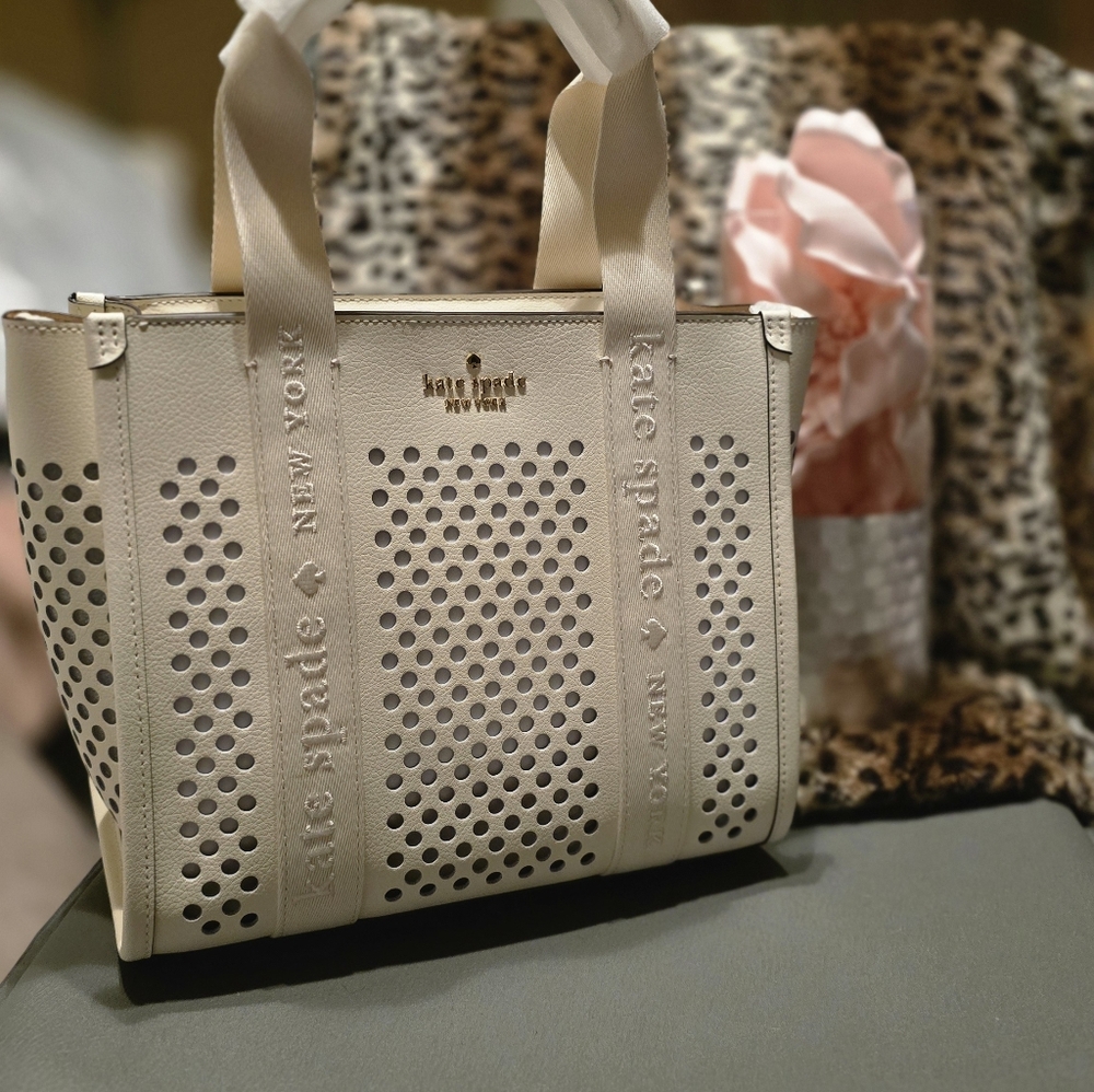 Kate Spade Leather Perforated Tote - Picture 7 of 8